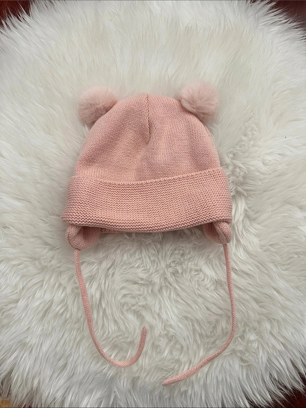 H&M Fleece-Lined Earflap Beanie Pink Baby Hat 18m/2T